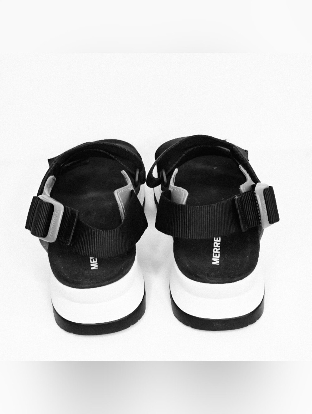 Merrell Alpine Cush Back-Velcro Strap Black/White Rugged Sandal - Picture 3 of 10